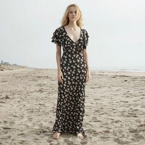 Doen Iris Dress in Black Anemone